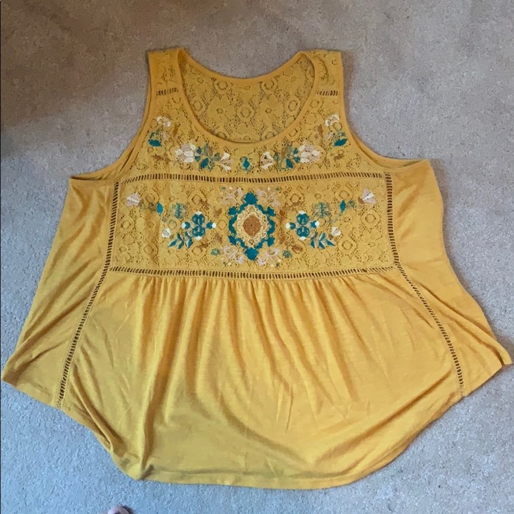yellow tank top